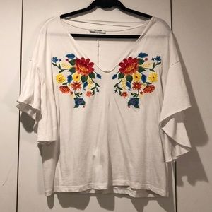 Zara Floral Embroidered Top